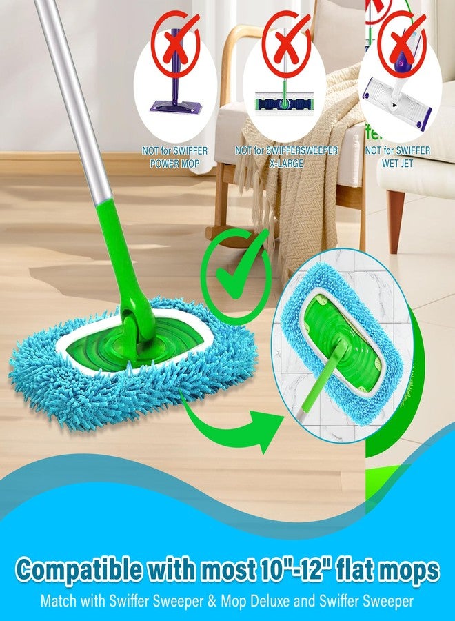 PeliZen 8 Pack Reusable Microfiber Mop Pads Dry Sweeping Cloths and Wet Mopping Cloths Washable Reusable Mop Pads Refill for Tile, Sealed, Hardwood Surface Floor Cleaning (Blue) - Image 2
